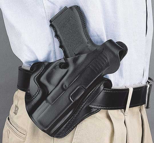 DeSantis Black Leather OWB Thumb Break Scabbard Holster S&W Shield 9 EZ