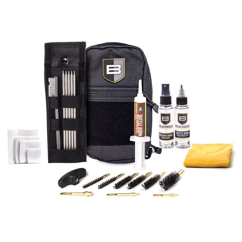 Break Through Stainless Steel Universal Firearm Cleaning Rod Kit 22cal-12ga with Molle Pouch