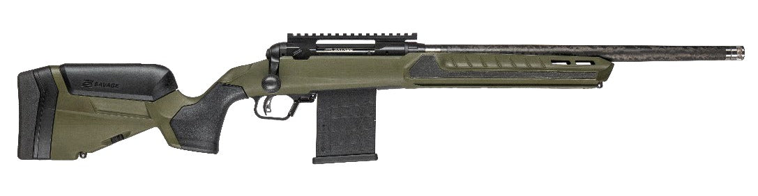 Savage Arms 32656 110 UltraLite Predator 5.56 NATO 10+1 18" Carbon Fiber Barrel, Arca Rail Forend, Hunter Green AccuStock w/AccuFit V2 Synthetic Stock, Right Hand