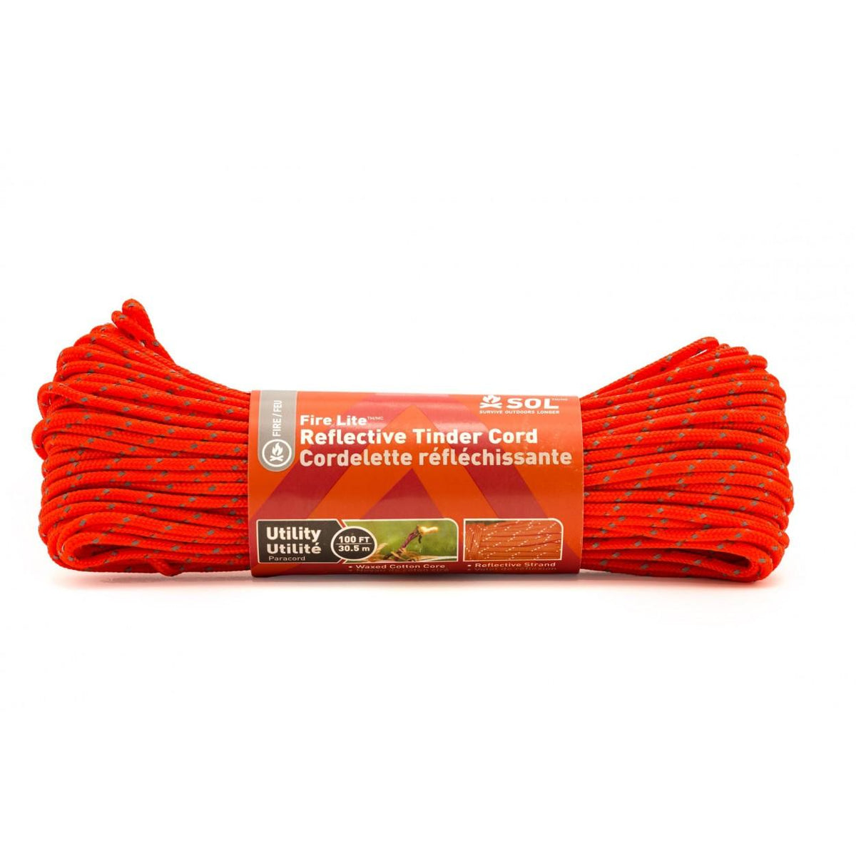 Ready Brands SOL Fire Lite Utility Reflective Tinder Cord 100-Foot
