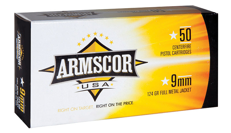 Armscor  9mm Luger / Parabellum 124 grain Full Metal Jacket ammunition
