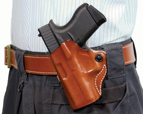 DeSantis Mini Scabbard OWB Leather Belt Slide Holster LH SIG Sauer P365 Tan