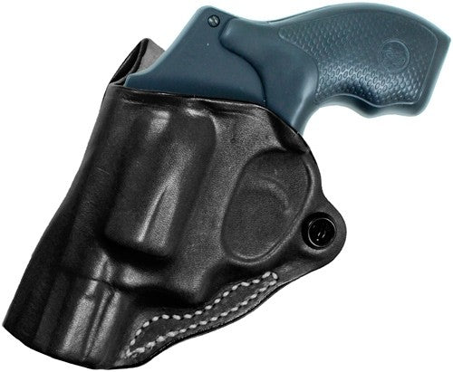 DeSantis Mini Scabbard Outside Waistband Leather Holster LH J-Frame 2-2.25" BLK