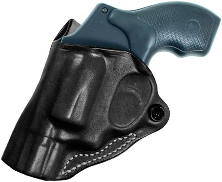 DeSantis Mini Scabbard Outside Waistband Leather Holster LH J-Frame 2-2.25" BLK