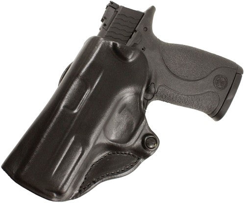 DeSantis Mini Scabbard LH Leather OWB Open Muzzle Holster Glock 19/23/36 Black