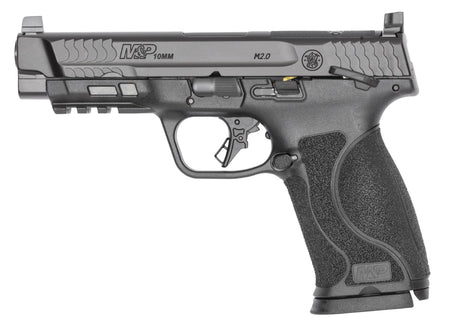 Smith & Wesson 14505 M&P M2.0 Full Size 10mm Auto 10+1 4.60" Black Armornite Stainless Steel Barrel & Optic Cut/Serrated Slide, Black Polymer Frame w/Picatinny Rail, Interchangeable Palmswell Grip