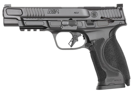 Smith & Wesson 14672 M&P M2.0 Metal 9mm Luger 17+1 5" Black Armornite Stainless Steel Barrel & Optic Ready/Serrated Slide, Black Armornite Stainless Steel Frame w/Picatinny Rail, Interchangeable Palms
