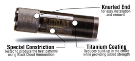 Carlsons Mossberg Accu-Mag 12GA Black Cloud Long Range Choke Tube