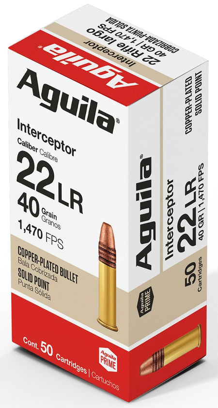 Aguila Ammunition Rimfire Interceptor 22LR 40 Grain Solid Point