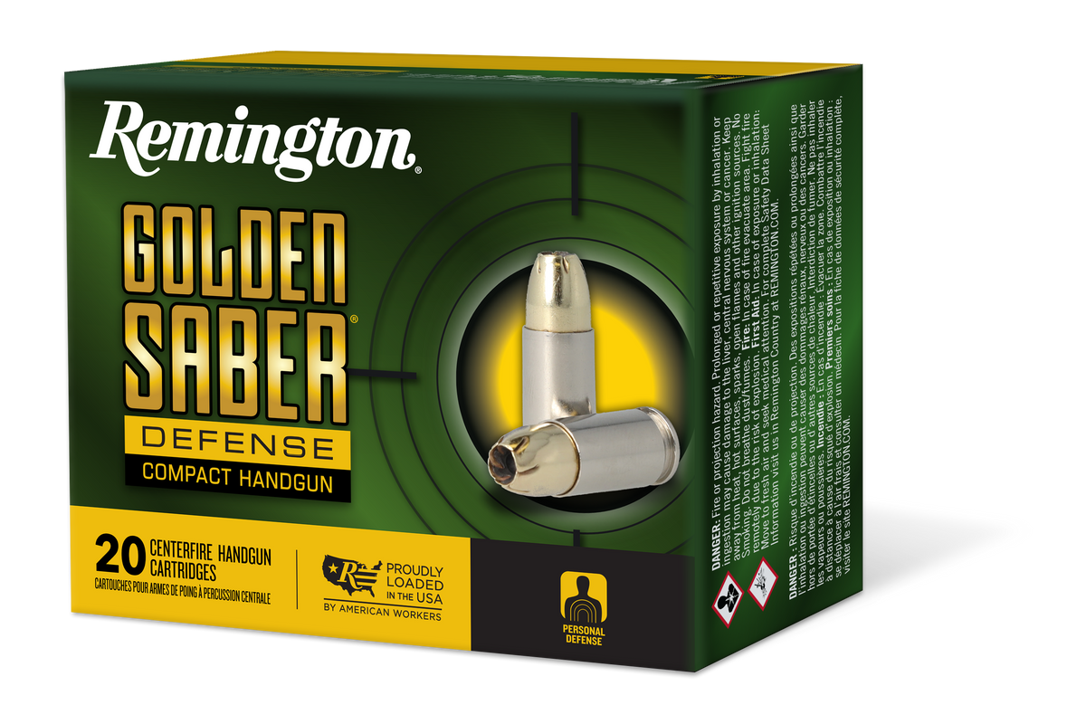 Remington Ammunition 27615 Golden Saber Defense 380 ACP 102gr Brass Jacketed Hollow Point
