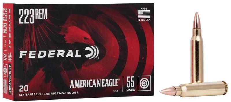 American Eagle  Full Metal Jacket Boat Tail 55 Grain .223 Remington 3240 fps
