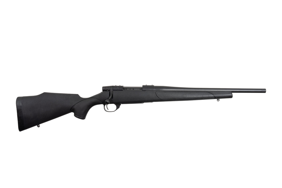 Weatherby VTX65CMR16T Vanguard Obsidian 6.5 Creedmoor 4+1 16" Blued Threaded Barrel, Blued Stainless Steel Drilled & Tapped Receiver, Black Monte Carlo Synthetic Stock