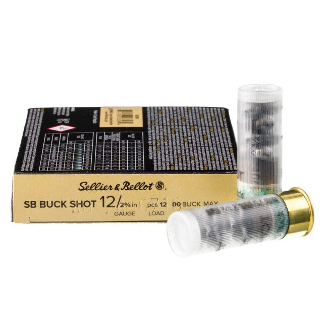 Sellier & Bellot (S&B) SB12BSE Hunting Buckshot 12 Gauge 2-3/4 1-1/4oz #00 Buck 1181 fps