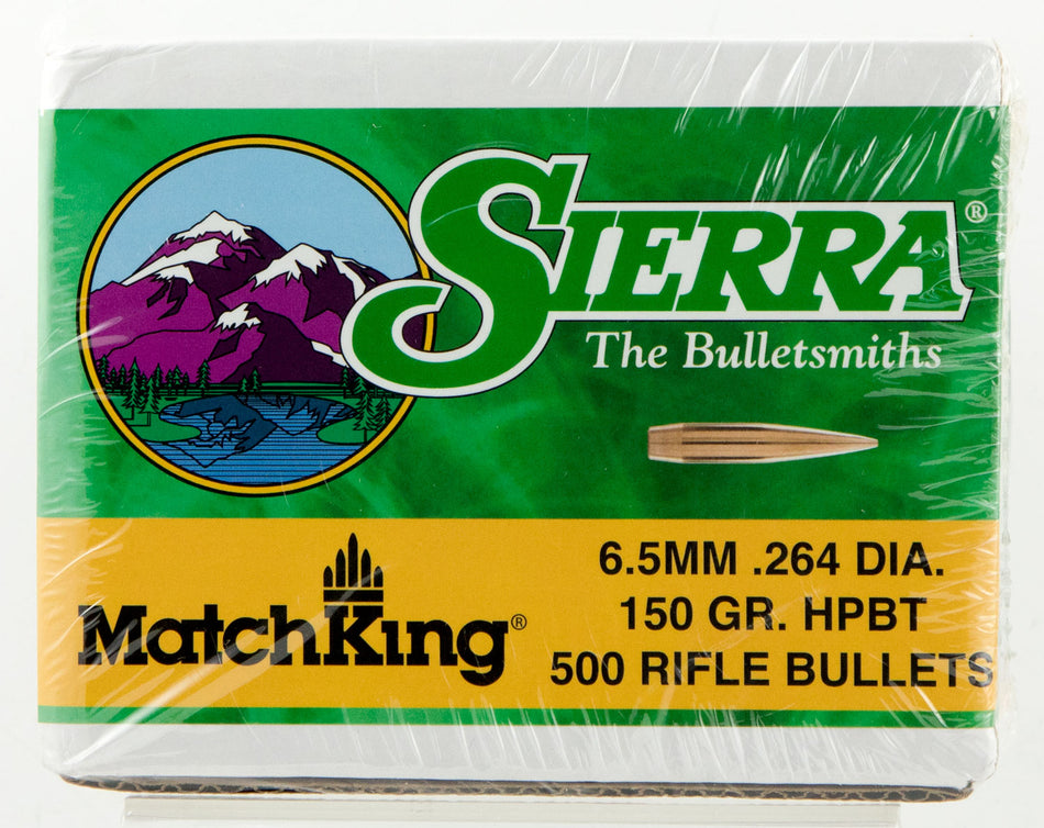 Sierra MatchKing 6.5 Creedmoor 150gr Hollow Point Boat Tail Reloading Bullets 500/Box