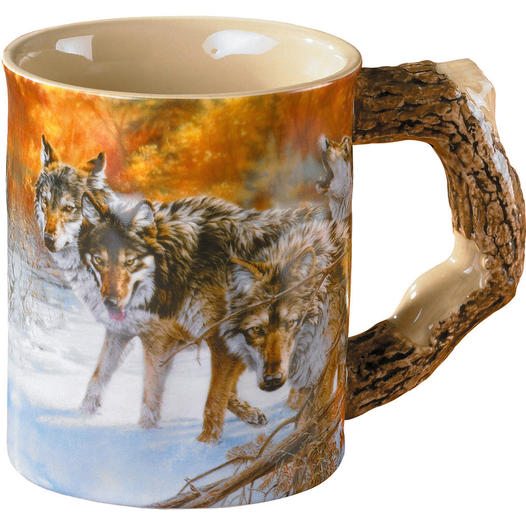 Wild Wings Sculpted 16 oz Mug Body Language Wolves Design