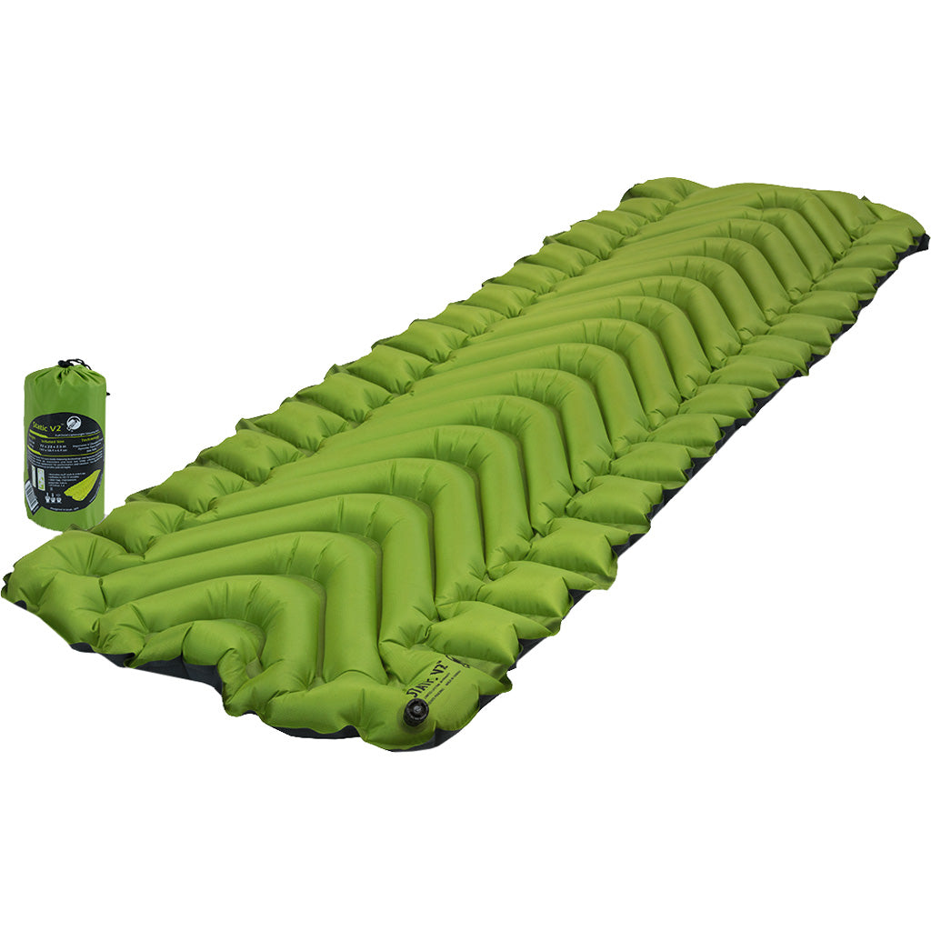 Klymit Static V2 Packable Camping Sleeping Pad Light Green