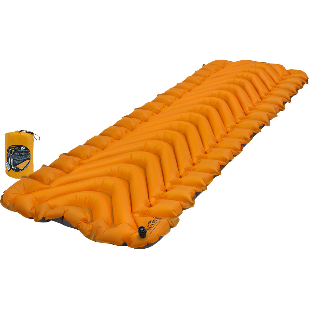 Klymit Insulated Static V Lite Camping Sleep Pad Mango Orange