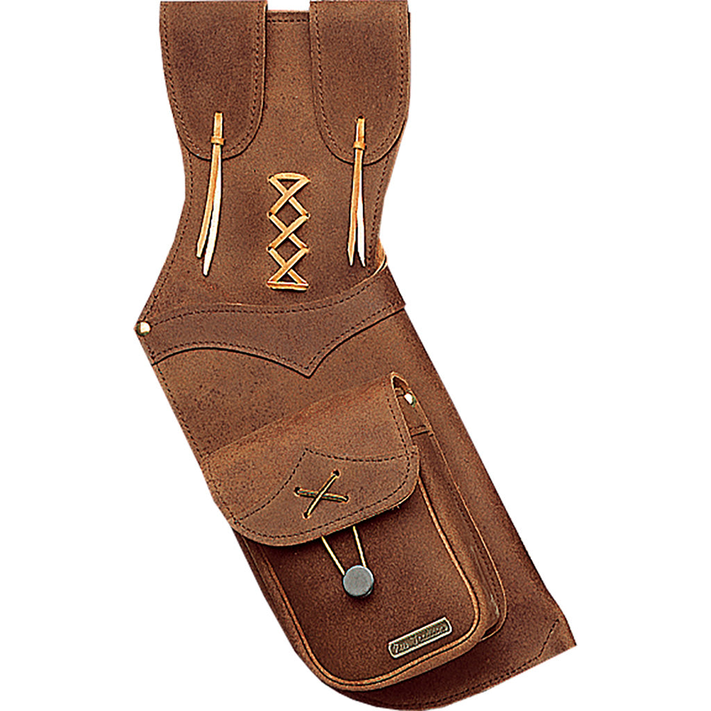 Neet T-2595 Archery Field Quiver Burgundy Leather with Brass Rivets RH