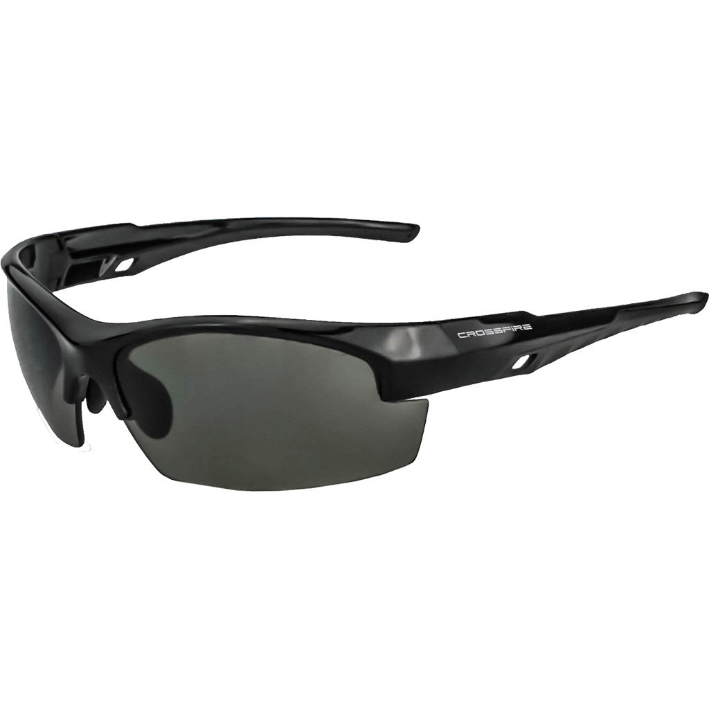 Crossfire Fire Streak Premium Black Smoke Shooting Glasses UVA/UVB Protection