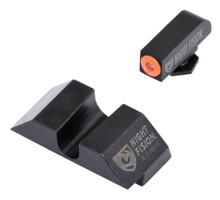 Night Fision Glock 17/19/22 Tritium Night Sight Set Orange Outline Front Black Blank Rear