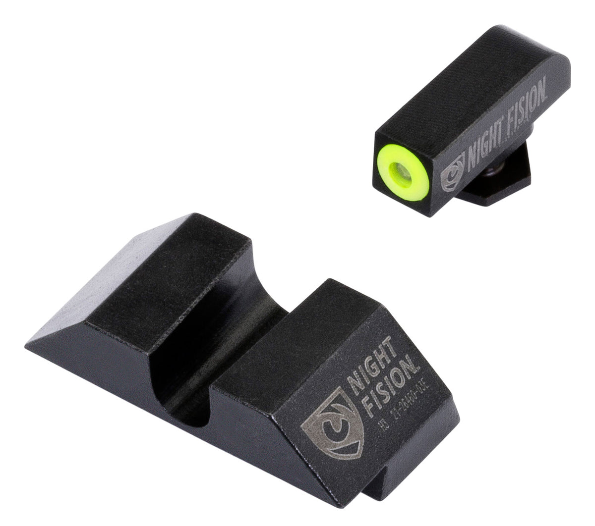 Night Fision Glock 17/19/22 Tritium Night Sight Set Yellow Outline Front Black Blank Rear