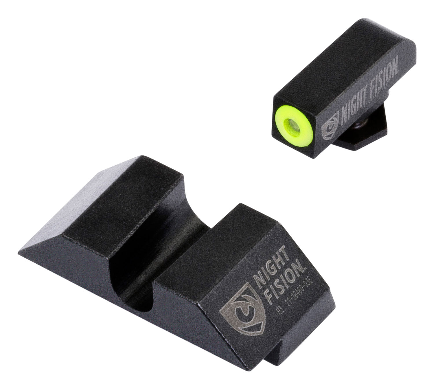 Night Fision Glock 17/19/22 Tritium Night Sight Set Yellow Outline Front Black Blank Rear