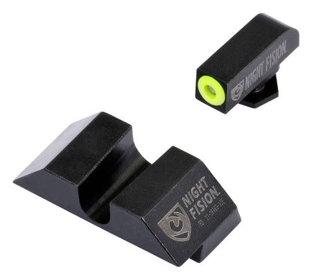Night Fision Glock 17/19/22 Tritium Night Sight Set Yellow Outline Front Black Blank Rear