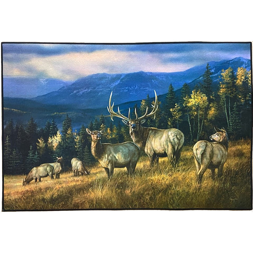 Custom Printed Autumn Gold Elk Non-Skid Decorative Rug