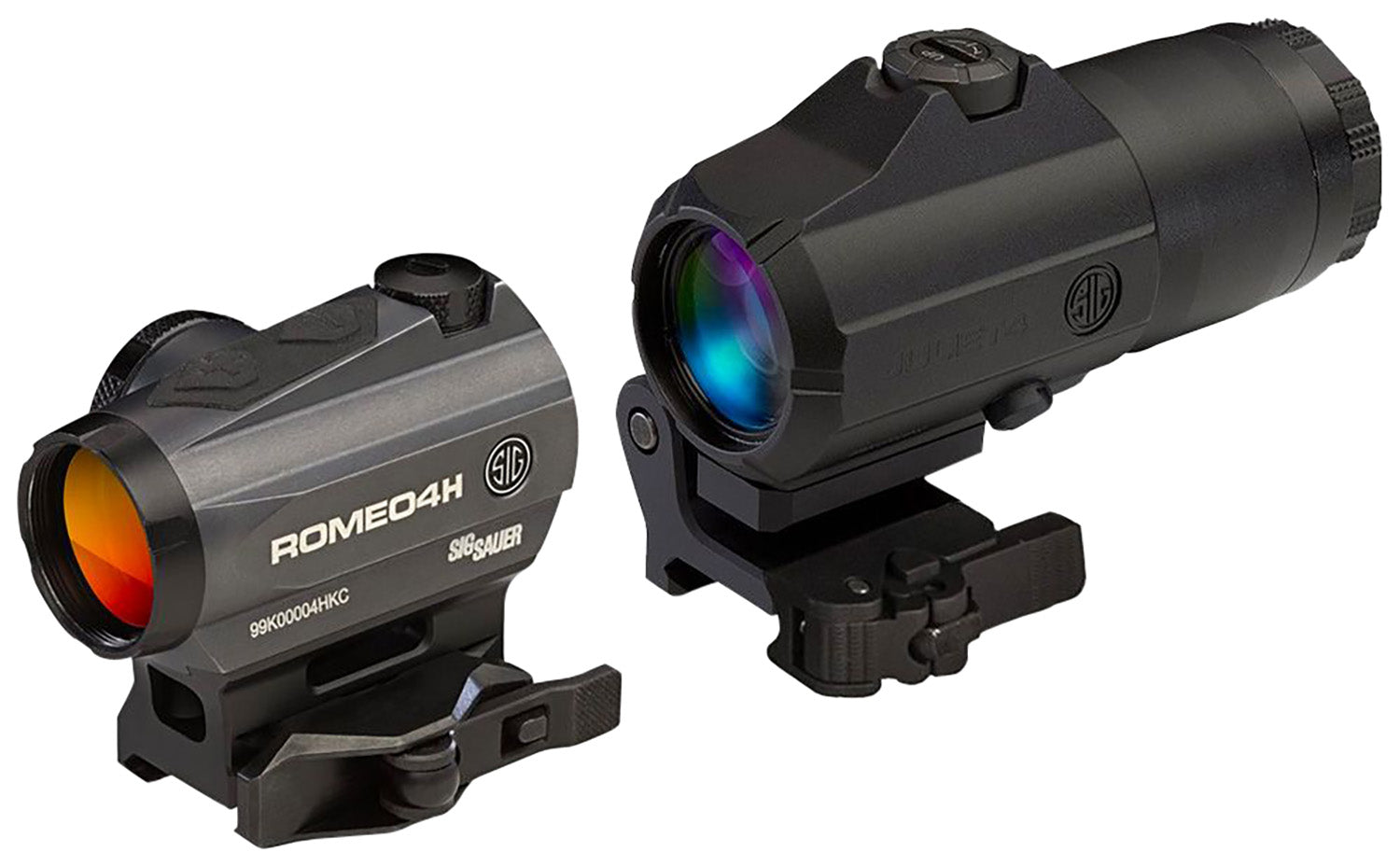Sig Sauer Romeo4 and Juliet4 Combo 1x Red Dot 4x Magnifier Kit Graphite Black