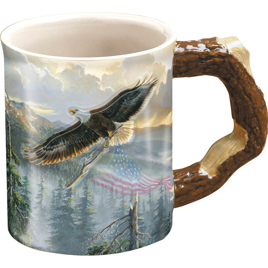 Wild Wings Sculpted Handle Mug Bald Eagle Rebuilding America 16 oz