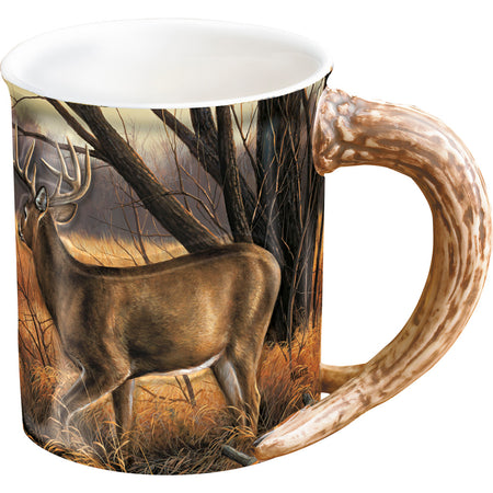 Wild Wings Sculpted Handle Mug Whitetail Deer Farmstead 16 oz