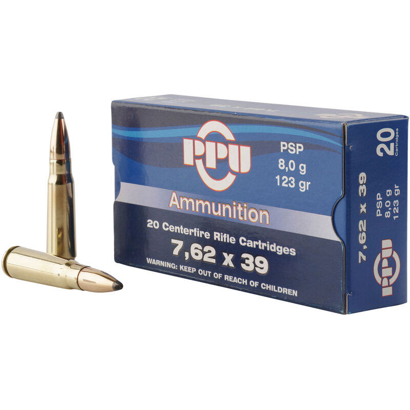 Prvi Partizan Metric Rifle 7.62x39mm 123 grain Pointed Soft Point ammunition