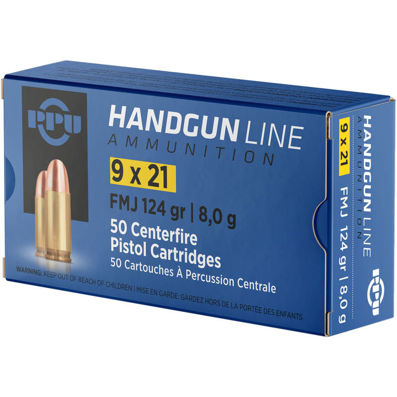 Prvi Partizan  9x21mm IMI 124 grain Full Metal Jacket ammunition