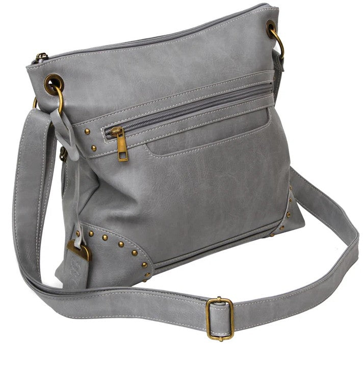 Bulldog Cross Body Concealed Carry Purse with Integrated Holster, Grey