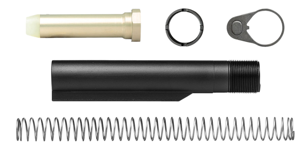 Aero Precision APRH100151 AR-15 Carbine Buffer Tube Kit 6-Position Mil-Spec Black Aluminum with Spring and Hardware Included