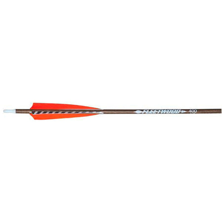 Fleetwood Natural Grain Carbon Arrows 400 Spine with Feathers Pack of 6
