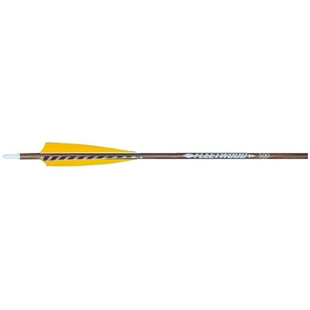 Fleetwood Natural Grain Carbon Arrows 500 Spine with Feathers Pack of 6
