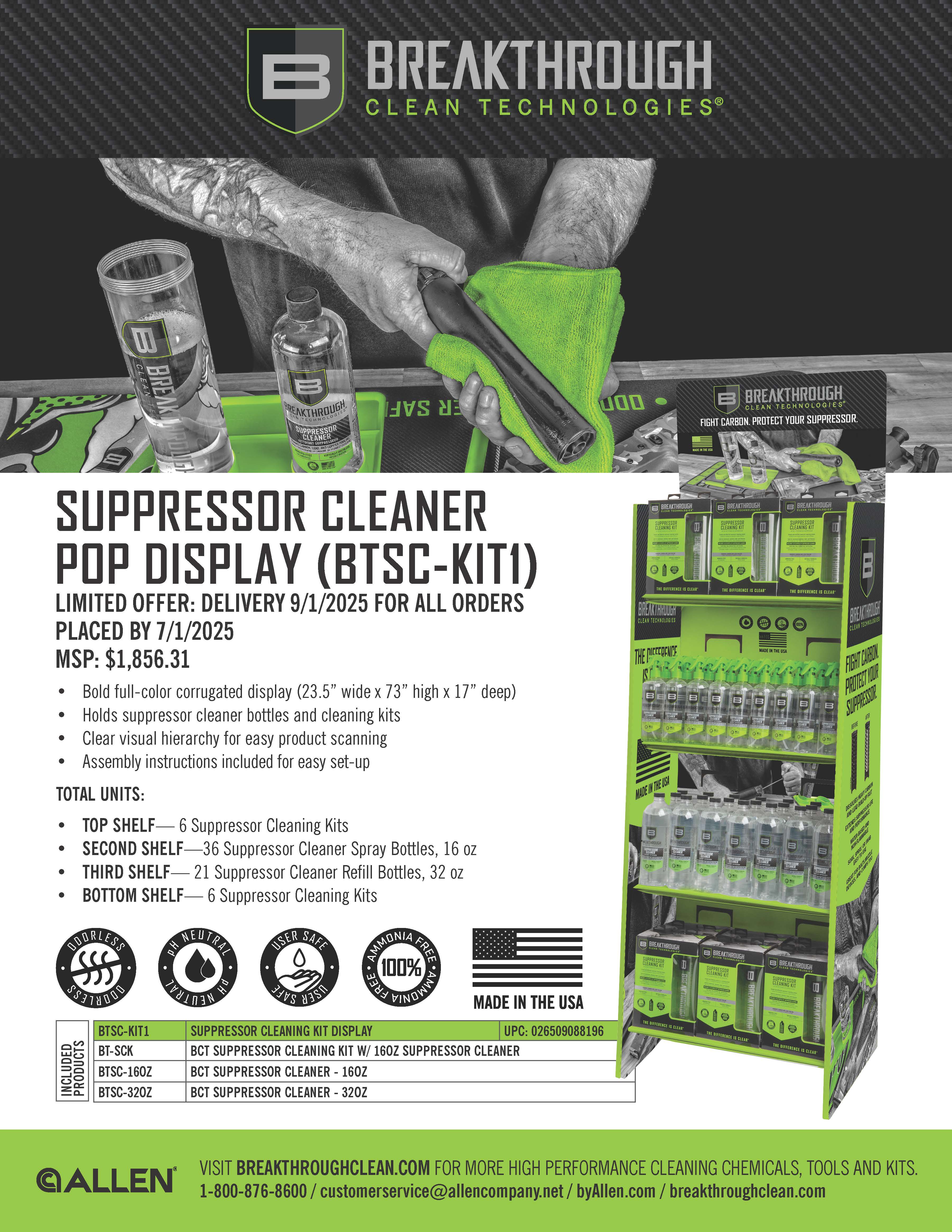 Suppressor Cleaning Kit Store Display