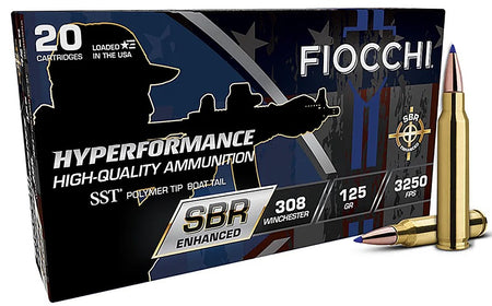 Fiocchi Hyperformance SBR Enhanced .308 Win / 7.62x51mm 125 grain Super Shock Tip ammunition