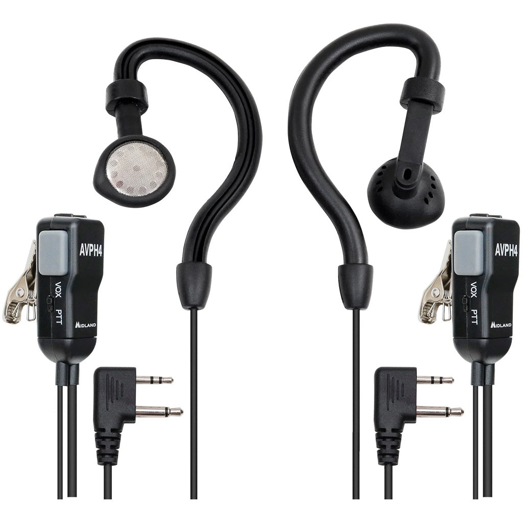 Midland AVPH4 Over-Ear Headset VOX Push-to-Talk for GMRS FRS Walkie Talkies
