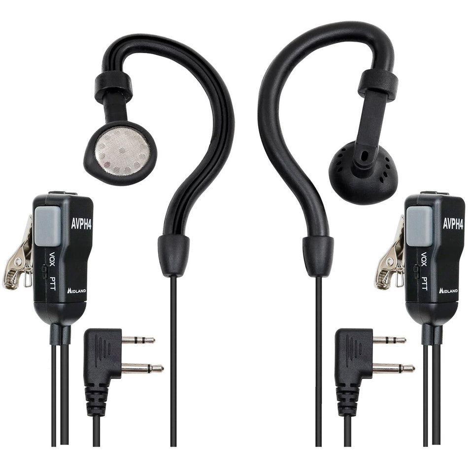 Midland AVPH4 Over-Ear Headset VOX Push-to-Talk for GMRS FRS Walkie Talkies