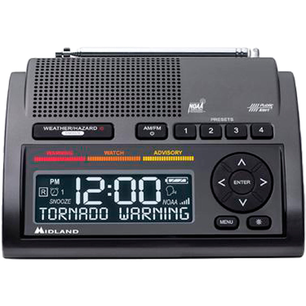 Midland WR400 Deluxe Weather Alert Radio 80 Emergency Alerts Color-Coded Indicator