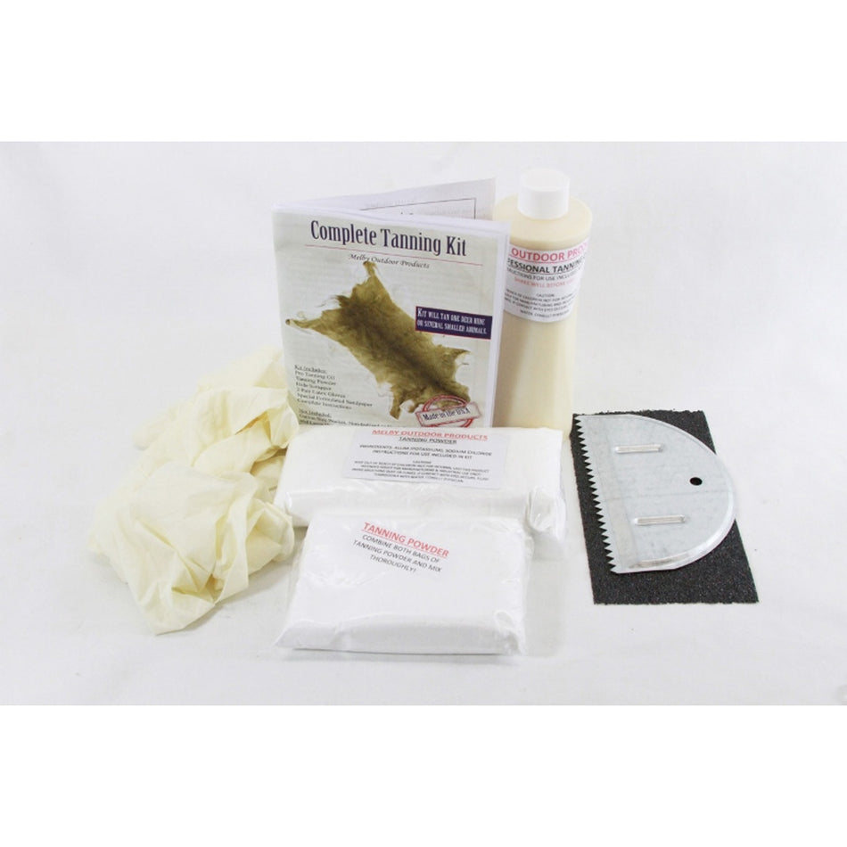 Melby Deer Hide Tanning Kit with Pro Oil Powder Scrapper and Sandpaper