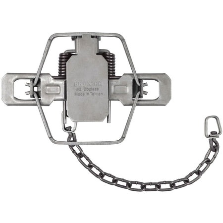 Bridger #2 Dogless 2-Coil Foothold Trap with Heavy-Duty Swivels and Step-Down Latch