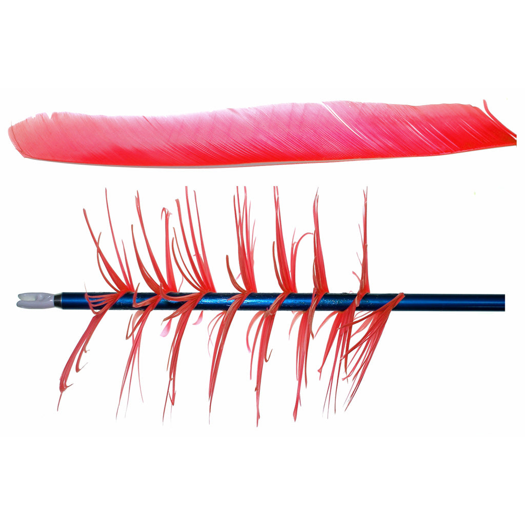 Trueflight Red Spiral Wrap Flu-Flu Fletching Feathers 100 pk.