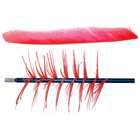 Trueflight Red Spiral Wrap Flu-Flu Fletching Feathers 100 pk.