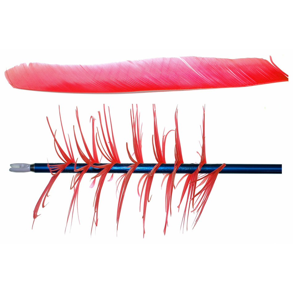 Trueflight Red Spiral Wrap Flu-Flu Fletching Feathers 100 pk.