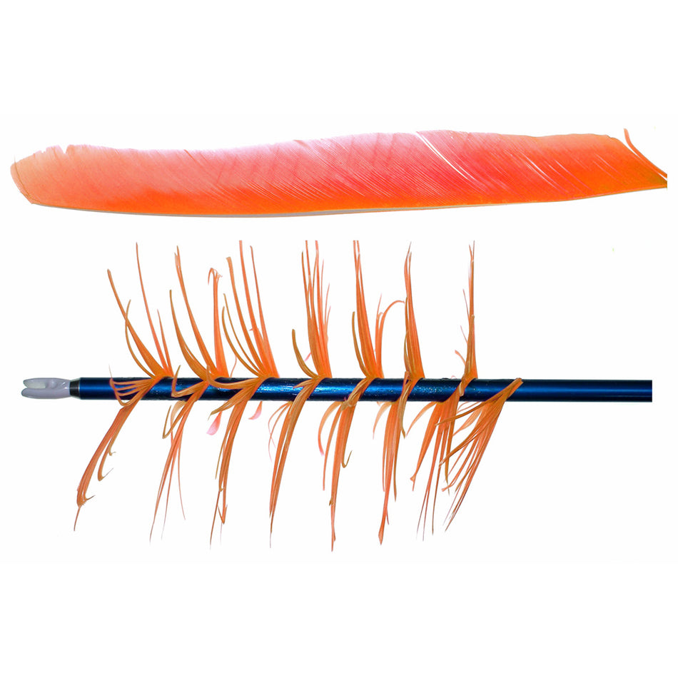 Trueflight Orange Spiral Wrap Flu-Flu Fletching Feathers 100 pk.