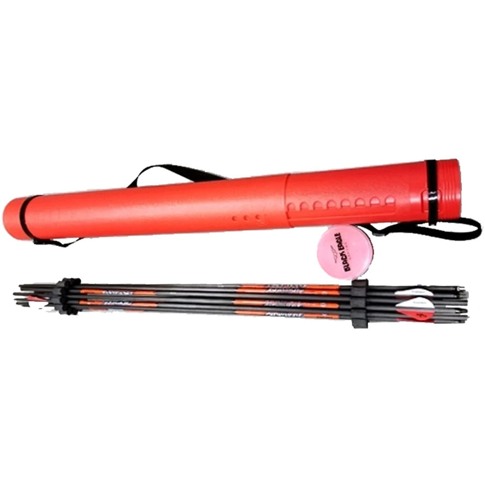 Black Eagle Arrow Tube Case with Shoulder Strap 12-Arrow Capacity Adjustable Length