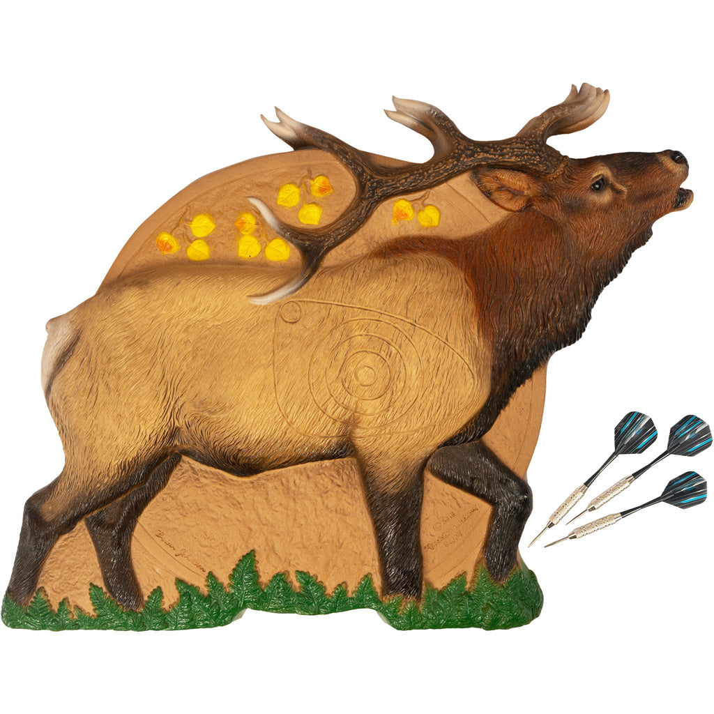 Rinehart Bull Elk Hunt Series Dartboard for Game Rooms